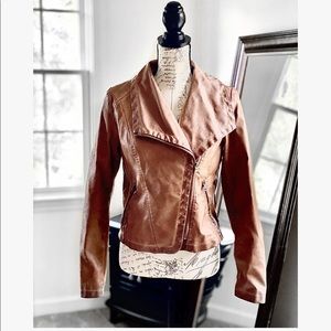 NWOT Bagatelle Tan Faux Leather Jacket